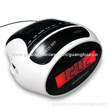 Radio Clock with LED Backlight and LCD Frequency Display